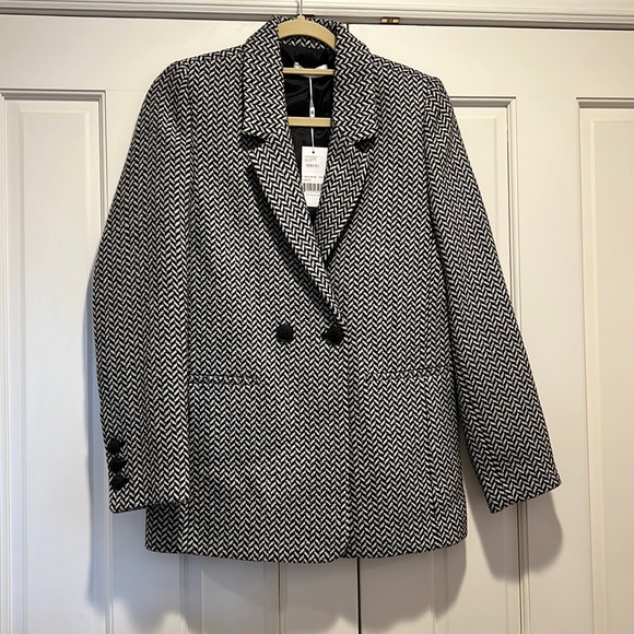 Anine Bing fishbone blazer black and white new with tags nwt oversized - Picture 4 of 7